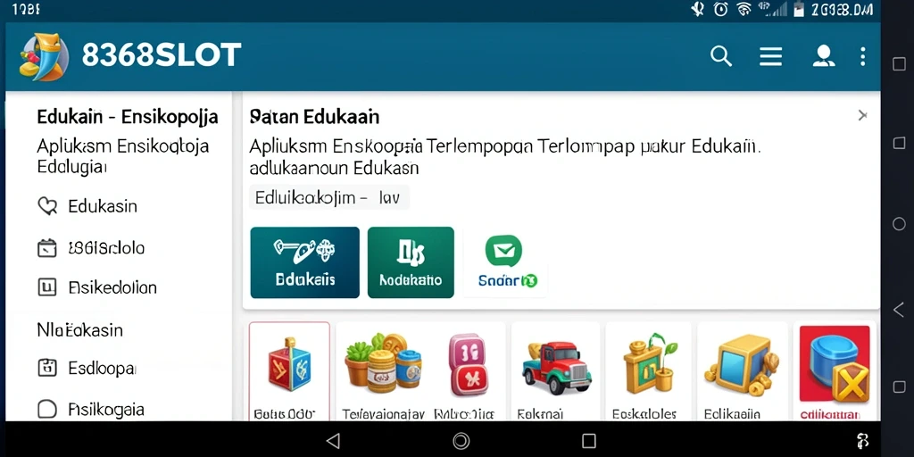 Tampilan antarmuka dan fungsi edukasi dari 8368SLOT.