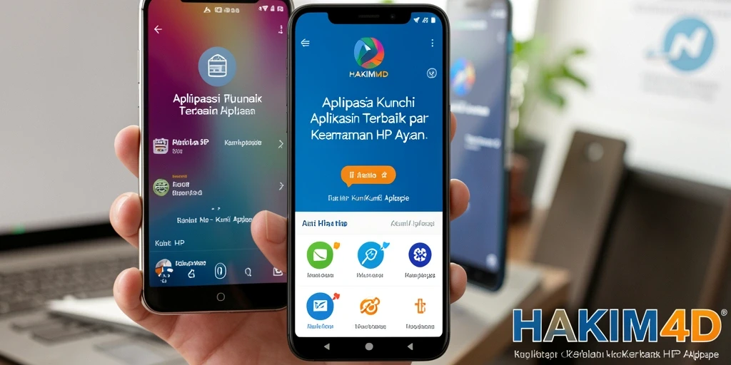 Antarmuka pengguna HAKIM4D dengan fitur kunci aplikasi yang aman.