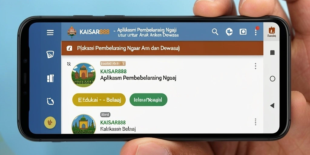 Antarmuka aplikasi KAISAR888 yang user-friendly untuk belajar ngaji.