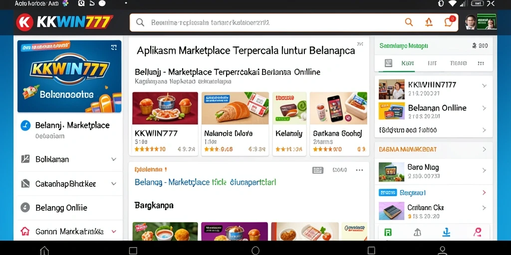 Antarmuka pengguna yang ramah dan intuitif pada aplikasi KKWIN777.