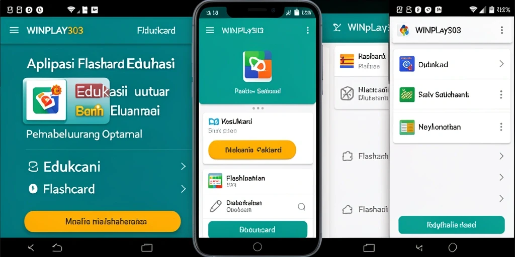 Tampilan antarmuka aplikasi WINPLAY303 dengan fungsi Flashcard yang menarik.